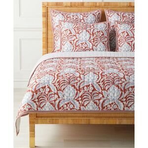 Serena & Lily Artichoke Quilt Bedspread King  Redwood/ Coastal Blue